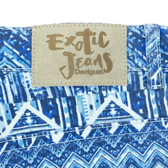 NWT DESIGUAL High Waisted Skinny Jean Sz 4 Blue - Picture 8 of 9